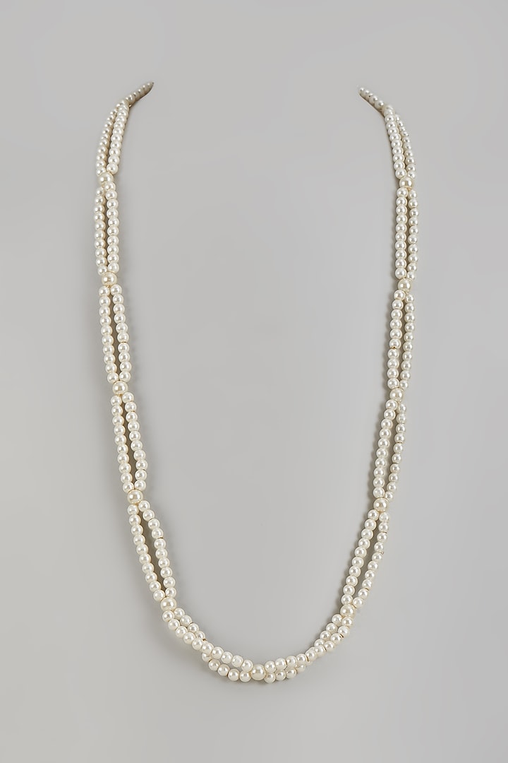 White Finish Pearl Mala by Adityam Jewels at Pernia's Pop Up Shop