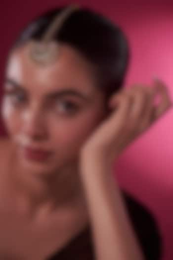 Gold Finish Kundan Polki Maangtikka by Adityam Jewels at Pernia's Pop Up Shop