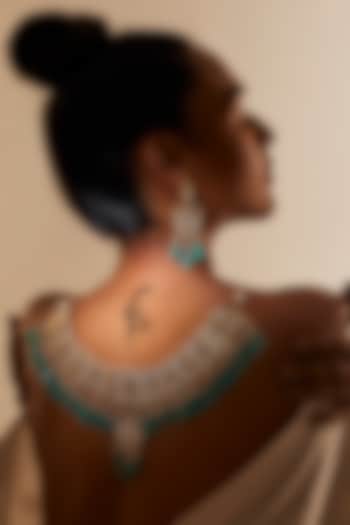 Gold Finish Kundan Polki Necklace Set by Adityam Jewels at Pernia's Pop Up Shop