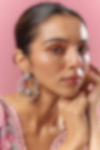 Gold Finish Kundan Polki Chandbali Earrings by Adityam Jewels at Pernia's Pop Up Shop