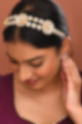 Gold Finish Kundan Polki Sheeshphool by Adityam Jewels at Pernia's Pop Up Shop