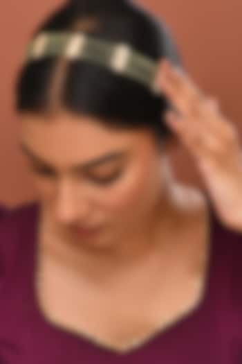 Gold Finish Kundan Polki Sheeshphool by Adityam Jewels at Pernia's Pop Up Shop