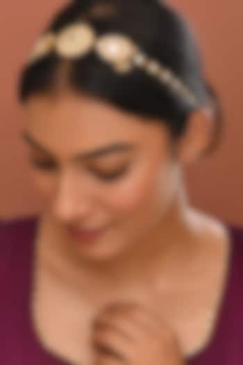 Gold Finish Kundan Polki Sheeshphool by Adityam Jewels at Pernia's Pop Up Shop