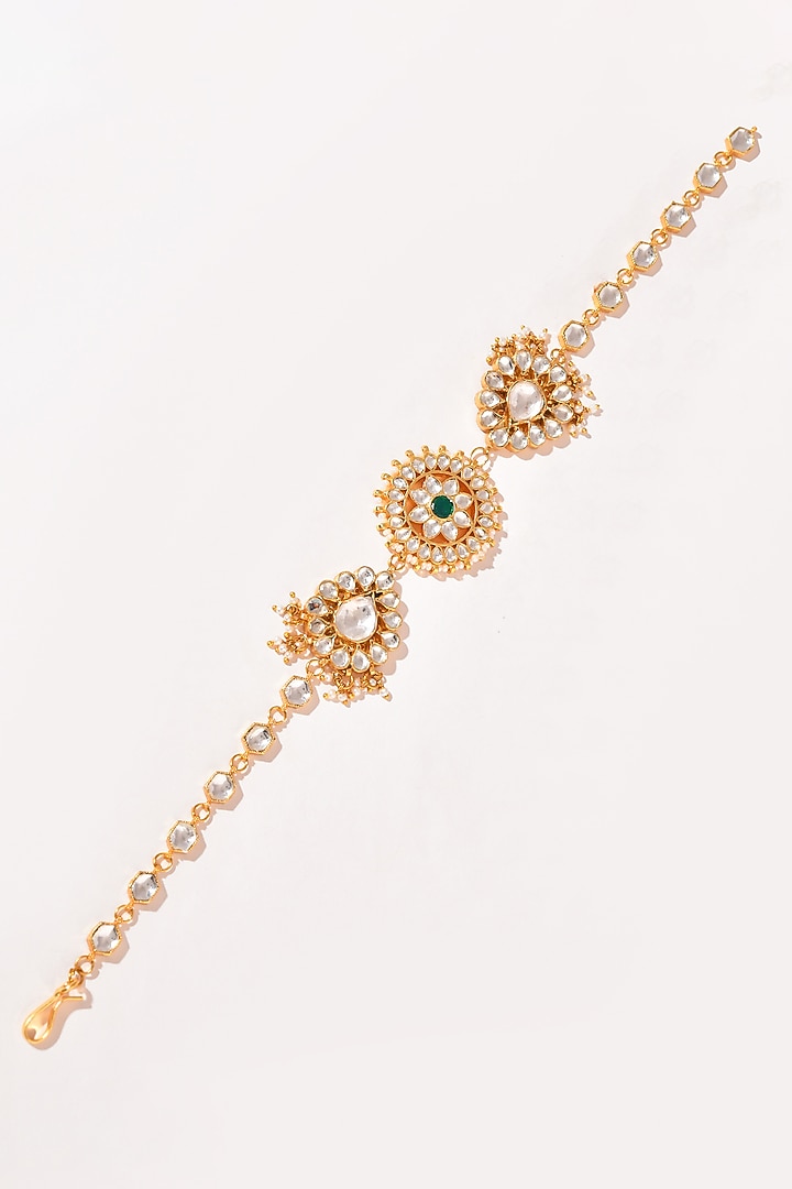 Gold Finish Kundan Polki Sheeshphool by Adityam Jewels at Pernia's Pop Up Shop