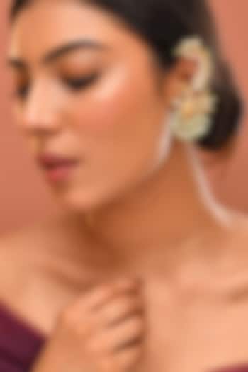 Gold Finish Kundan Polki Earcuffs by Adityam Jewels at Pernia's Pop Up Shop