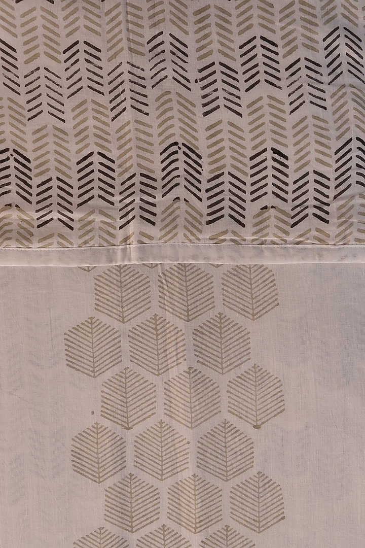 White Muslin Cotton Monochrome Hand Block Printed Double-Sided Dohar by ADYA at Pernia's Pop Up Shop