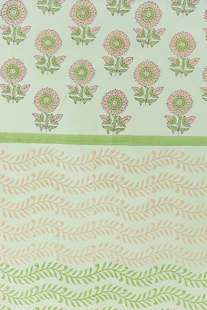 Yellow Cotton Hand Block Printed Table Cover by ADYA at Pernia's Pop Up Shop