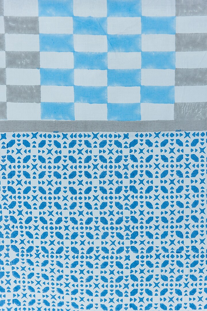 Blue Cotton Hand Block Printed Table Cover by ADYA at Pernia's Pop Up Shop