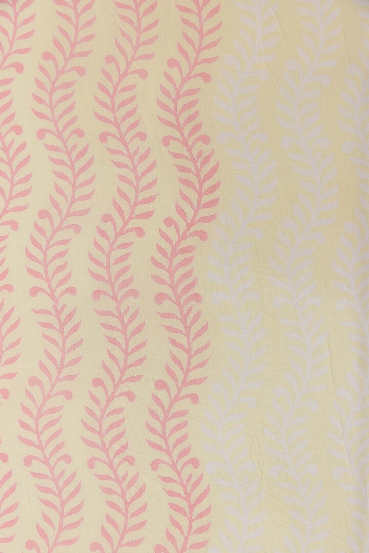 Light Yellow Cotton Abstract Printed Bedcover (Set Of 3) by ADYA at Pernia's Pop Up Shop