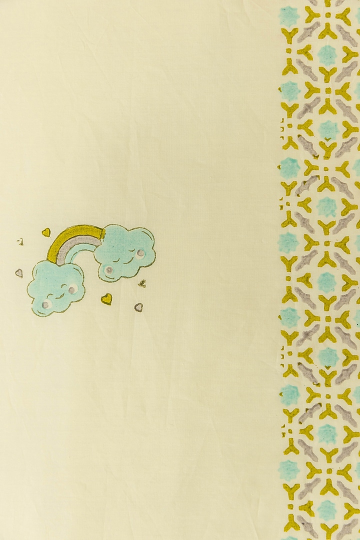 Light Yellow Cotton Printed Bedcover (Set Of 3) by ADYA at Pernia's Pop Up Shop