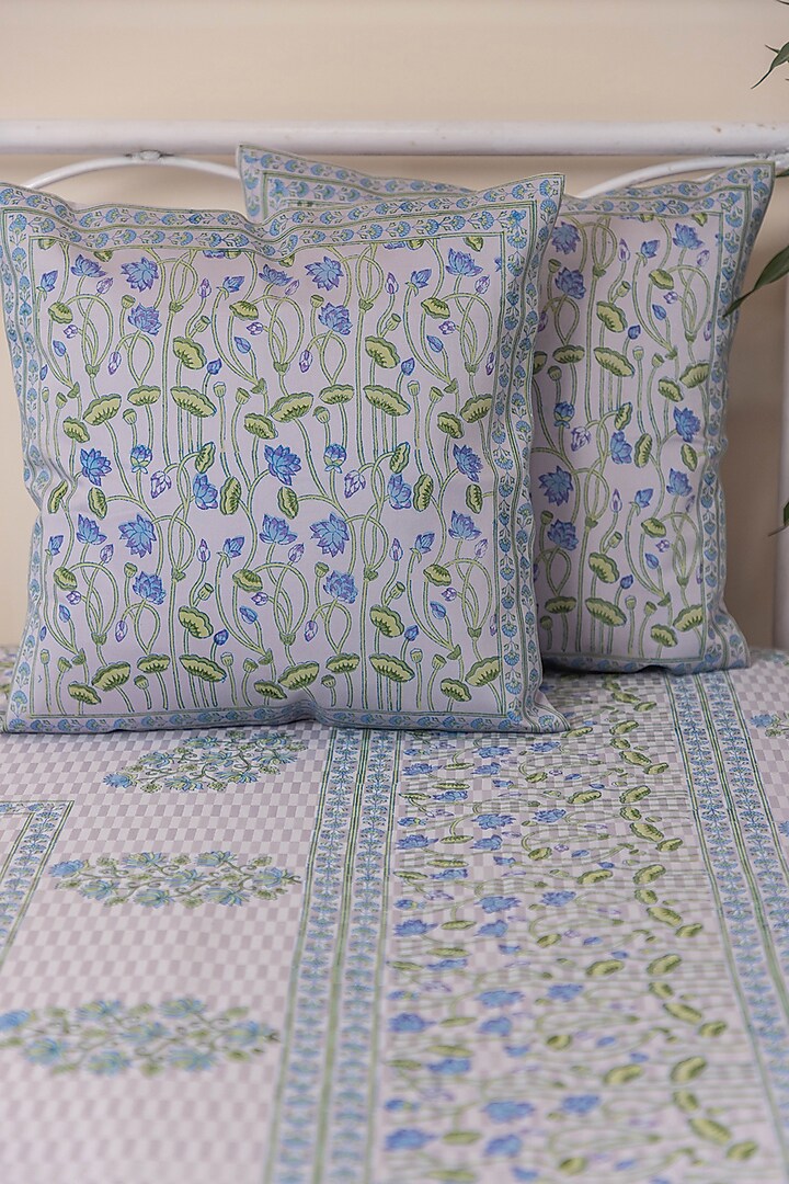 Blue Cotton Floral Printed Bedcover (Set Of 3)
by ADYA at Pernia's Pop Up Shop