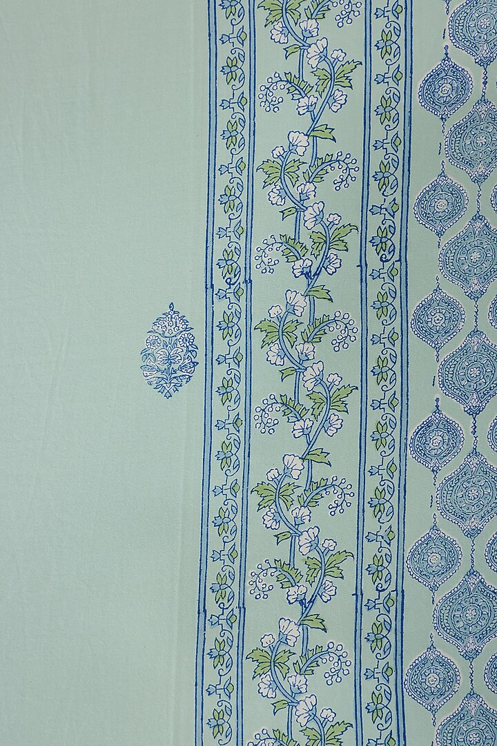 Blue Cotton Floral Printed Bedcover (Set Of 3)
 by ADYA at Pernia's Pop Up Shop