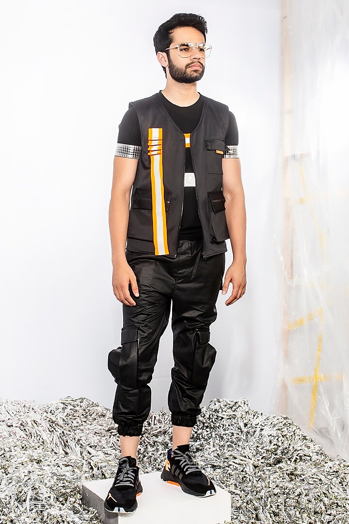 Core Black Nylon Cargo Pants by ADK by Avishi Dayal Kalra at Pernia's Pop Up Shop