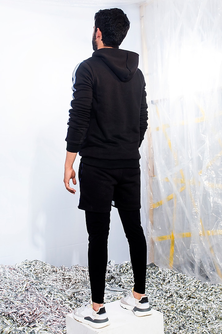 Black Cotton Fleece Hoodie by ADK by Avishi Dayal Kalra at Pernia's Pop Up Shop