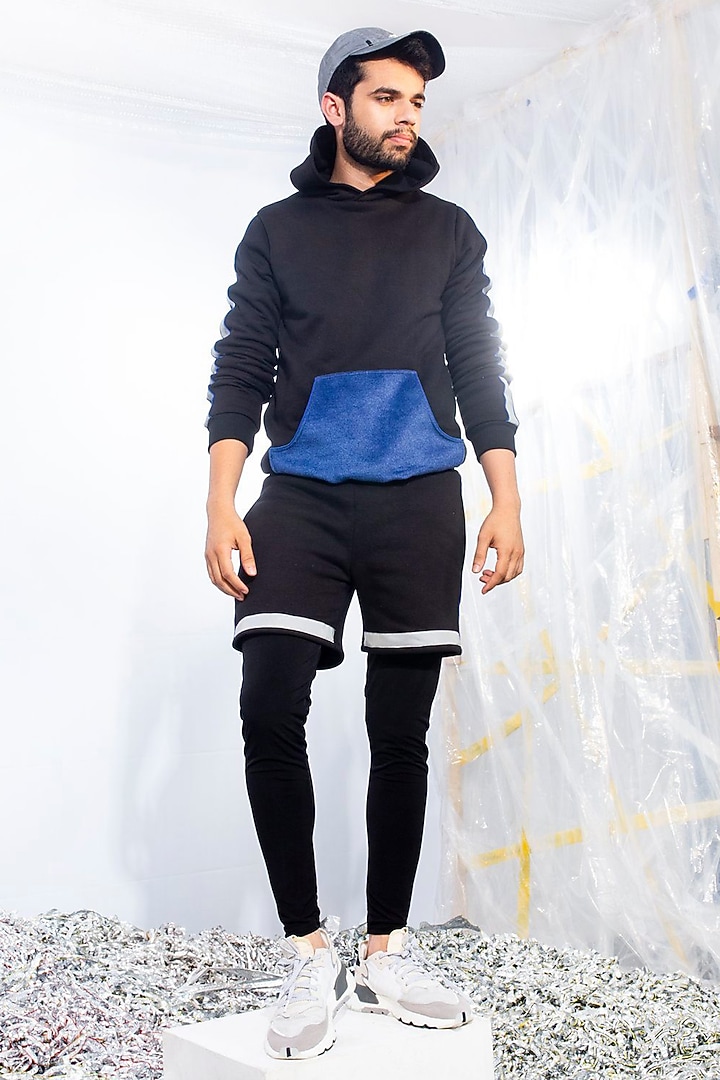 Black Cotton Fleece Hoodie by ADK by Avishi Dayal Kalra at Pernia's Pop Up Shop