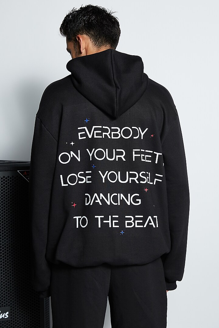 Black Cotton Graphic Printed Sweatshirt by ADK by Avishi Dayal Kalra at Pernia's Pop Up Shop