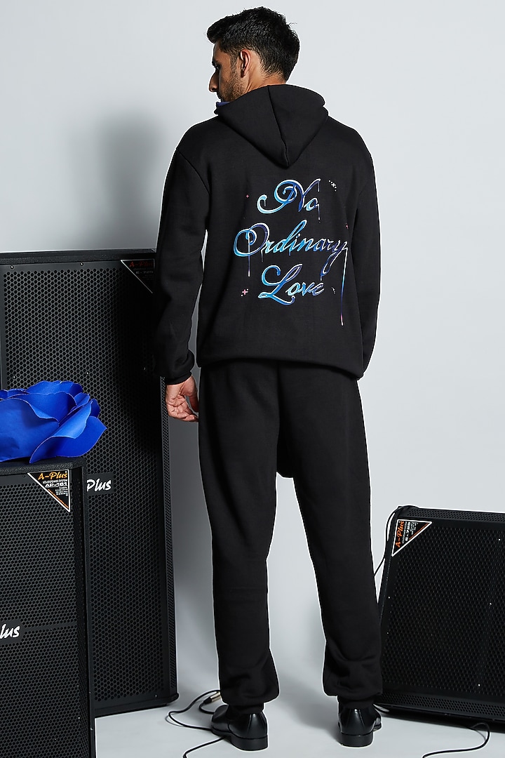 Black Cotton Graphic Printed Sweatshirt by ADK by Avishi Dayal Kalra at Pernia's Pop Up Shop