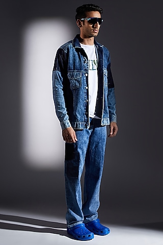 Blue Denim Jacket Set by ADK by Avishi Dayal Kalra