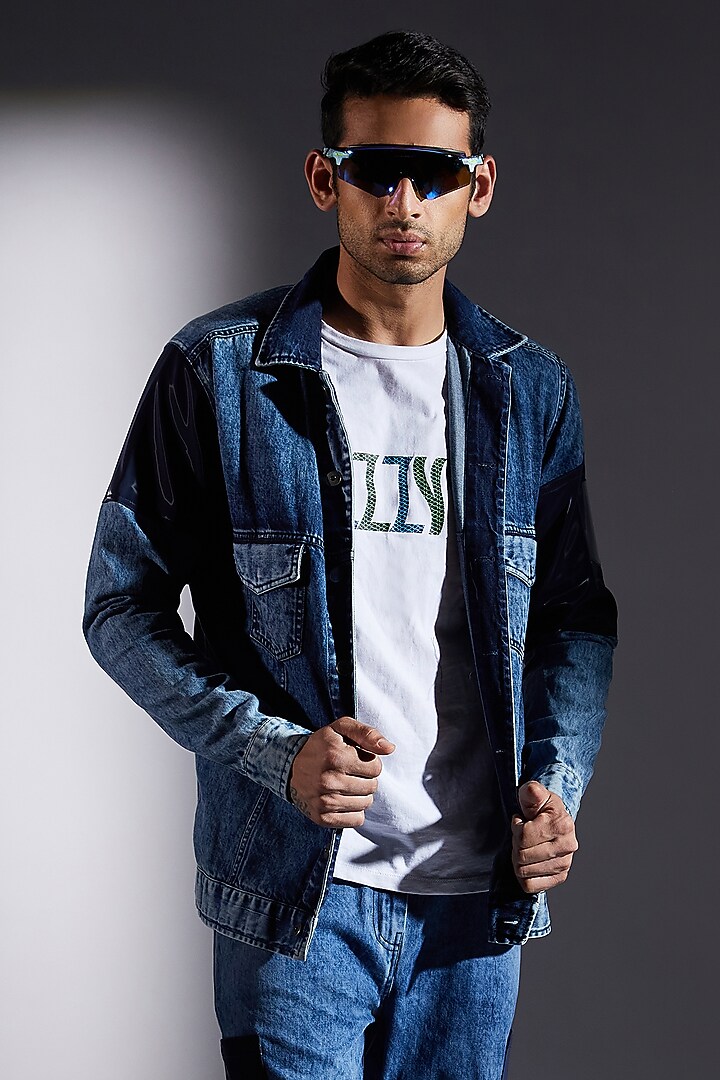 Blue Denim Jacket Set by ADK by Avishi Dayal Kalra at Pernia's Pop Up Shop