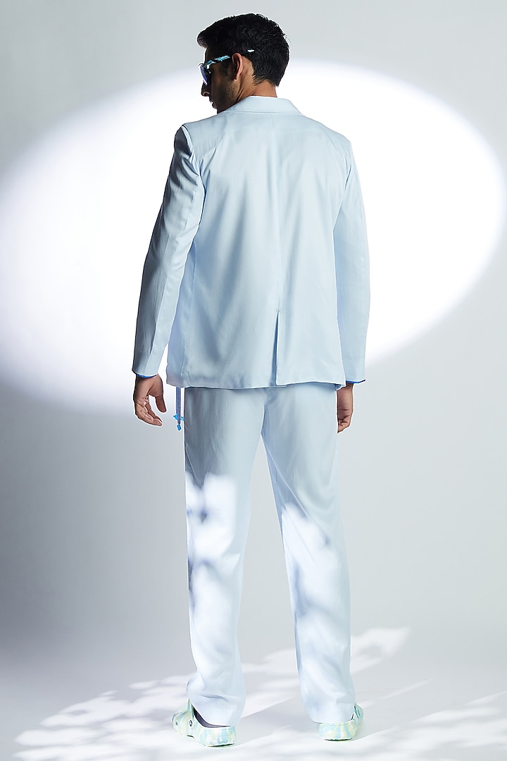 Blue Denim Blazer Set by ADK by Avishi Dayal Kalra at Pernia's Pop Up Shop