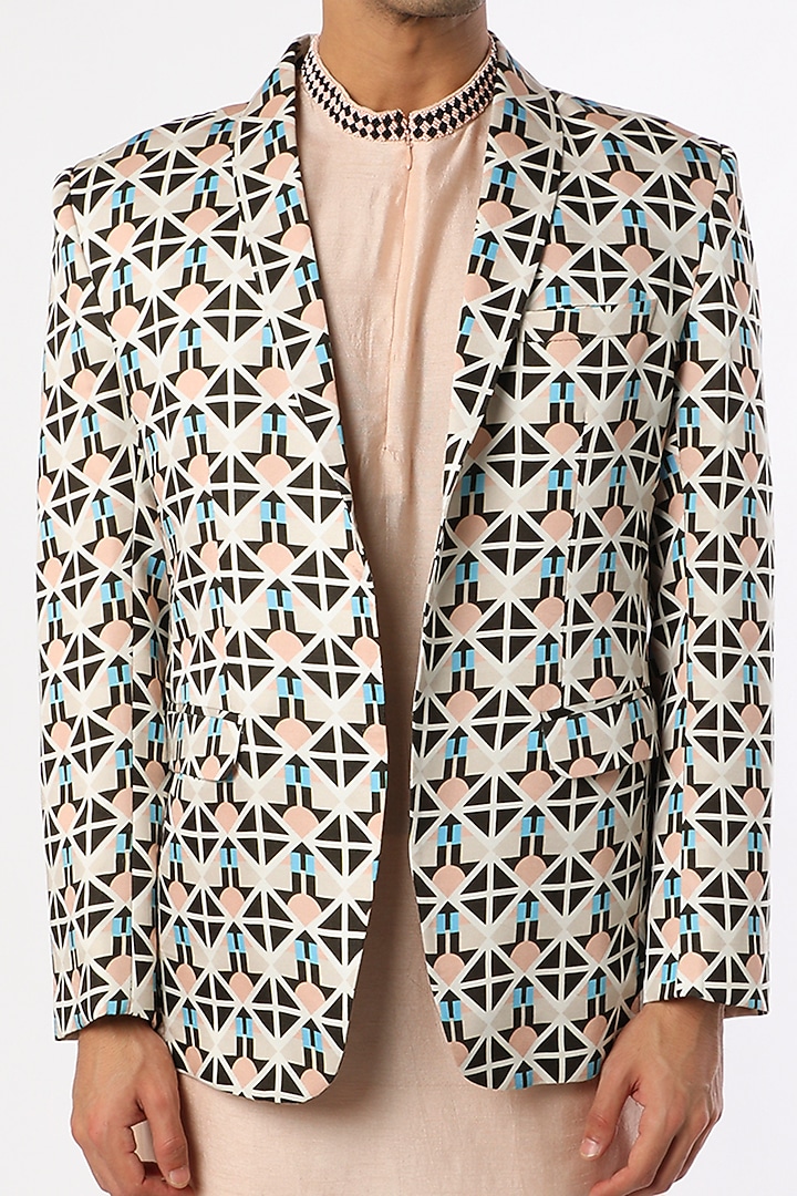 Multi-Colored Printed Blazer Set by Adah Men at Pernia's Pop Up Shop
