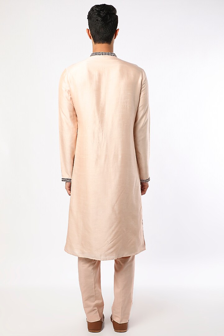 Cream Geometric Printed Kurta Set by Adah Men at Pernia's Pop Up Shop