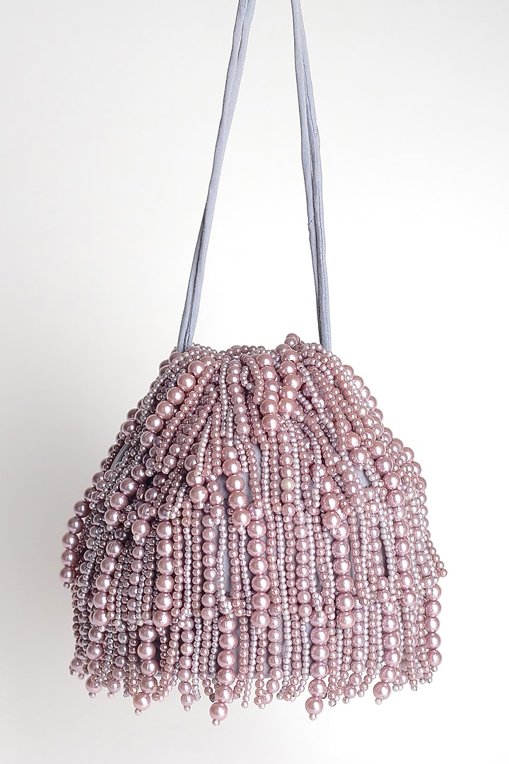 Grey Embellished Potli by Adora By Ankita at Pernia's Pop Up Shop