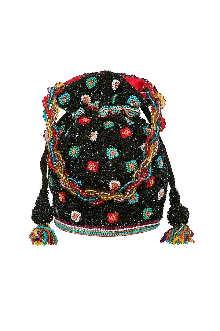 Multi Colored Embroidered Potli Bag by Adora by Ankita at Pernia's Pop Up Shop