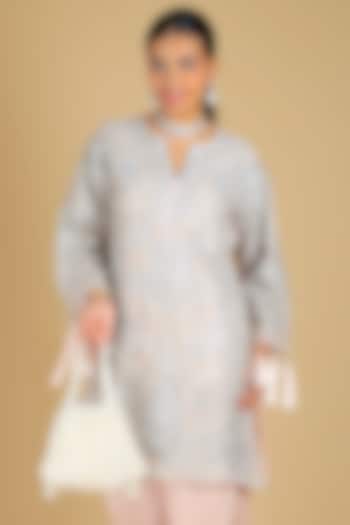Cream Poly Silk Pearl Embellished Potli Bag by Adora by Ankita at Pernia's Pop Up Shop