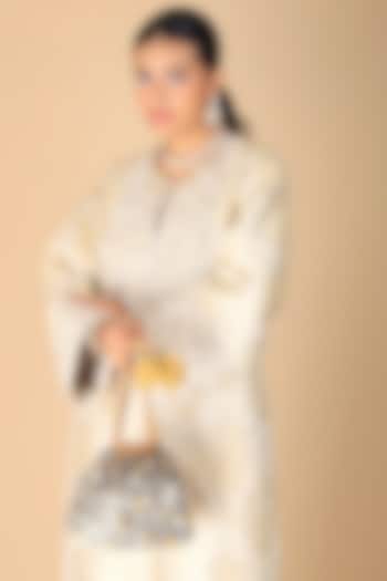 Gold Velvet Embellished Potli Bag by Adora by Ankita at Pernia's Pop Up Shop