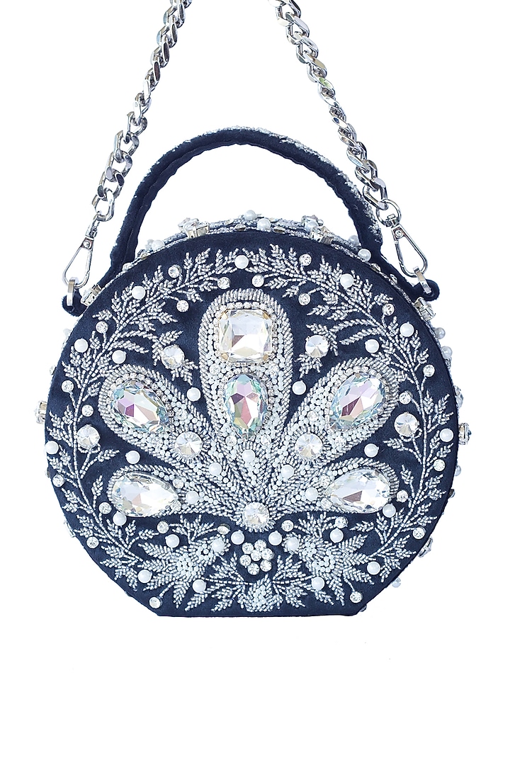 Black Pearl Embroidered Clutch by Adora By Ankita at Pernia's Pop Up Shop
