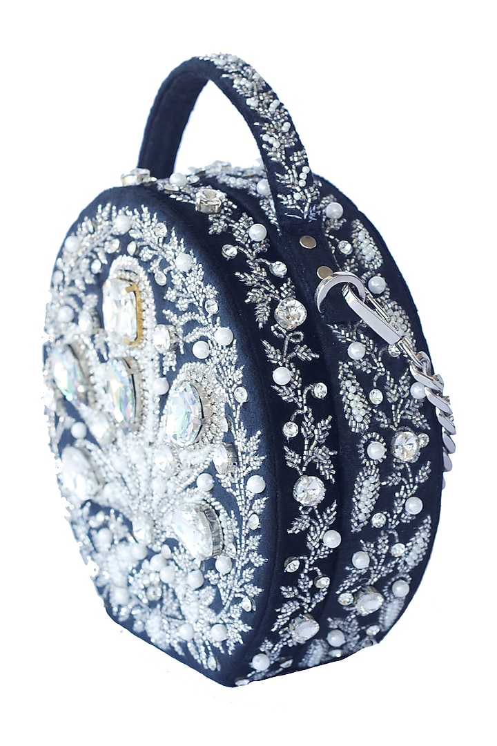 Black Pearl Embroidered Clutch by Adora By Ankita at Pernia's Pop Up Shop