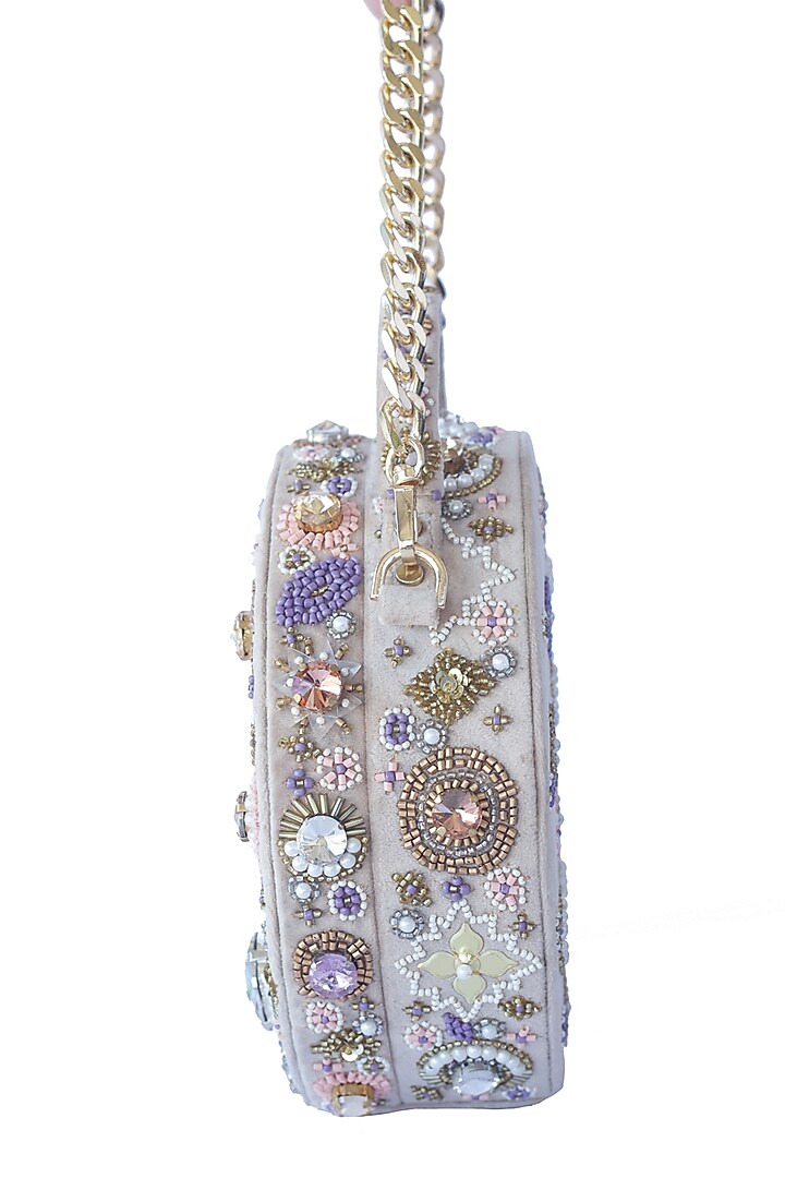 Powder Blue Embroidered Clutch by Adora By Ankita at Pernia's Pop Up Shop