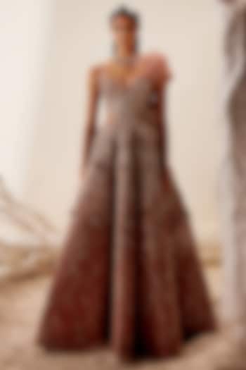 Rose Gold Hand Embroidered Gown by Adaara Couture