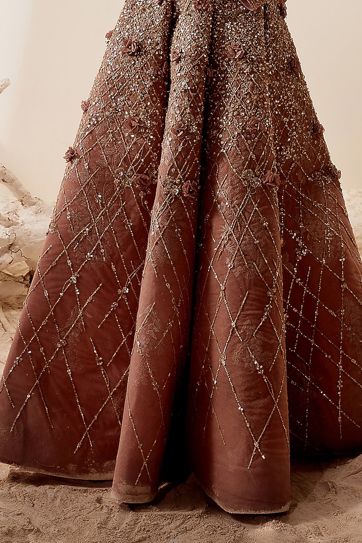 Rose Gold Hand Embroidered Bridal Gown by Adaara Couture at Pernia's Pop Up Shop