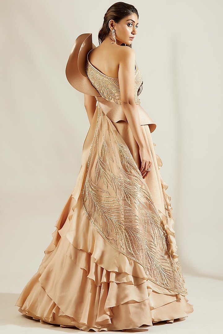 Tuscany Gold Ruffled Skirt Set by Adaara Couture at Pernia's Pop Up Shop