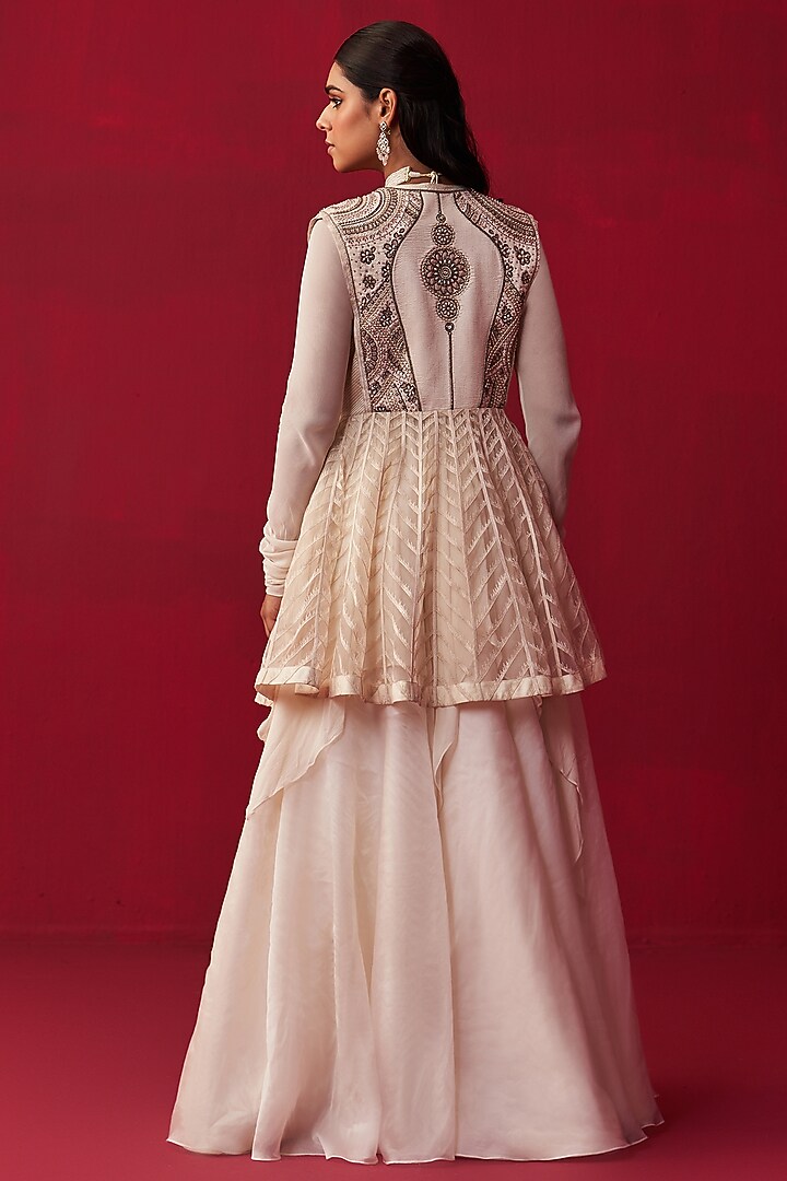 Ivory Organza Skirt Set by Adaara Couture at Pernia's Pop Up Shop