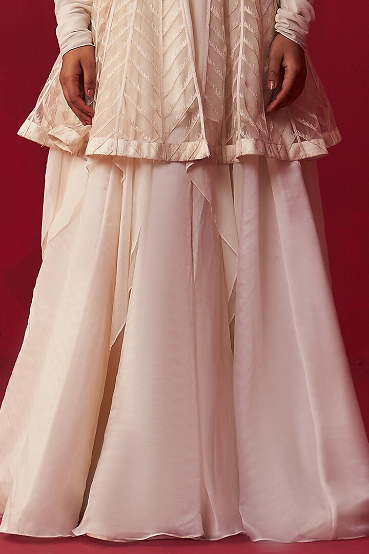 Ivory Organza Skirt Set by Adaara Couture at Pernia's Pop Up Shop
