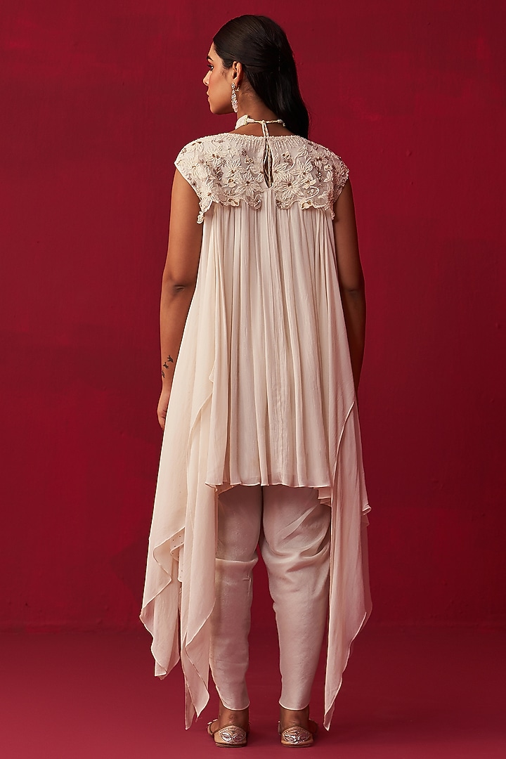 Ivory Georgette Co-Ord Set by Adaara Couture at Pernia's Pop Up Shop
