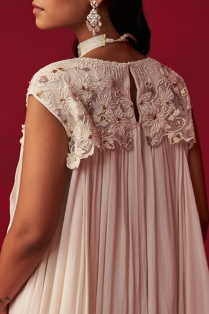 Ivory Georgette Co-Ord Set by Adaara Couture at Pernia's Pop Up Shop