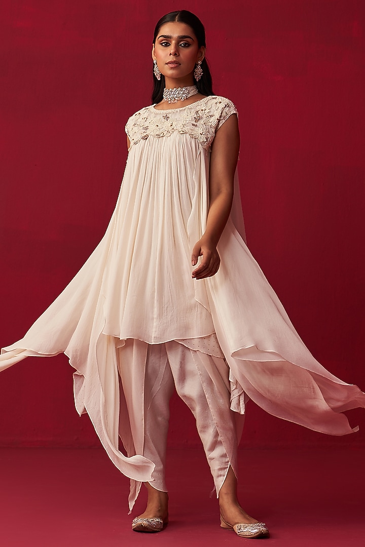 Ivory Georgette Co-Ord Set by Adaara Couture at Pernia's Pop Up Shop