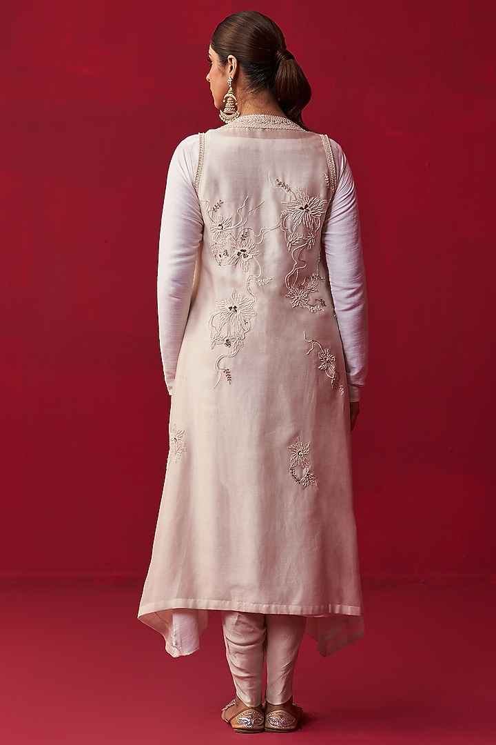 Ivory Cotton Silk Kurta Set by Adaara Couture at Pernia's Pop Up Shop