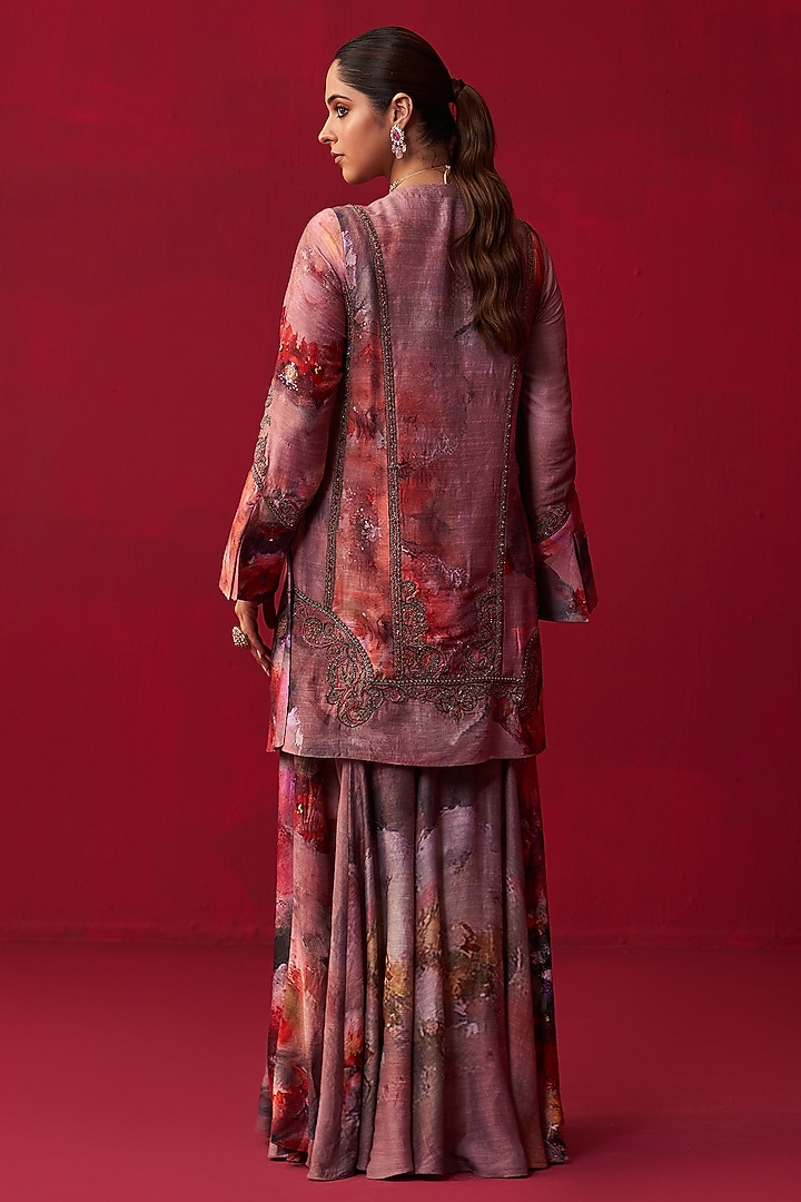 Pink Cotton Silk Printed Wedding Sharara Set by Adaara Couture at Pernia's Pop Up Shop