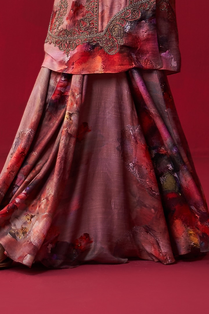 Pink Cotton Silk Printed Wedding Sharara Set by Adaara Couture at Pernia's Pop Up Shop