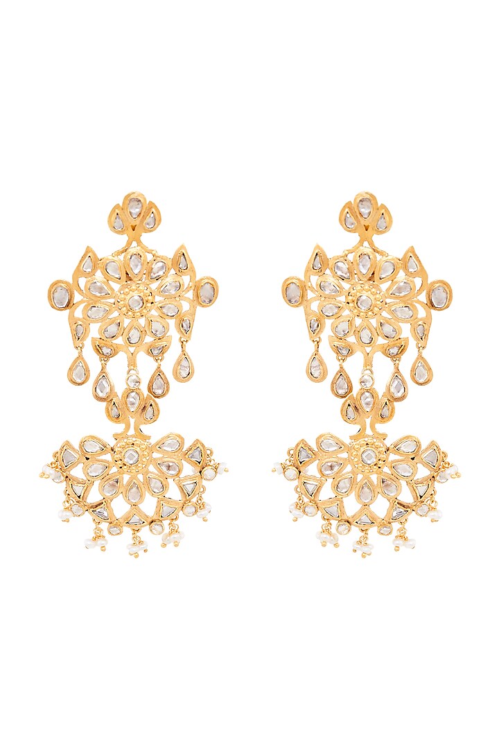 Gold Plated Floral Earrings by Anita Dongre Silver Jewellery