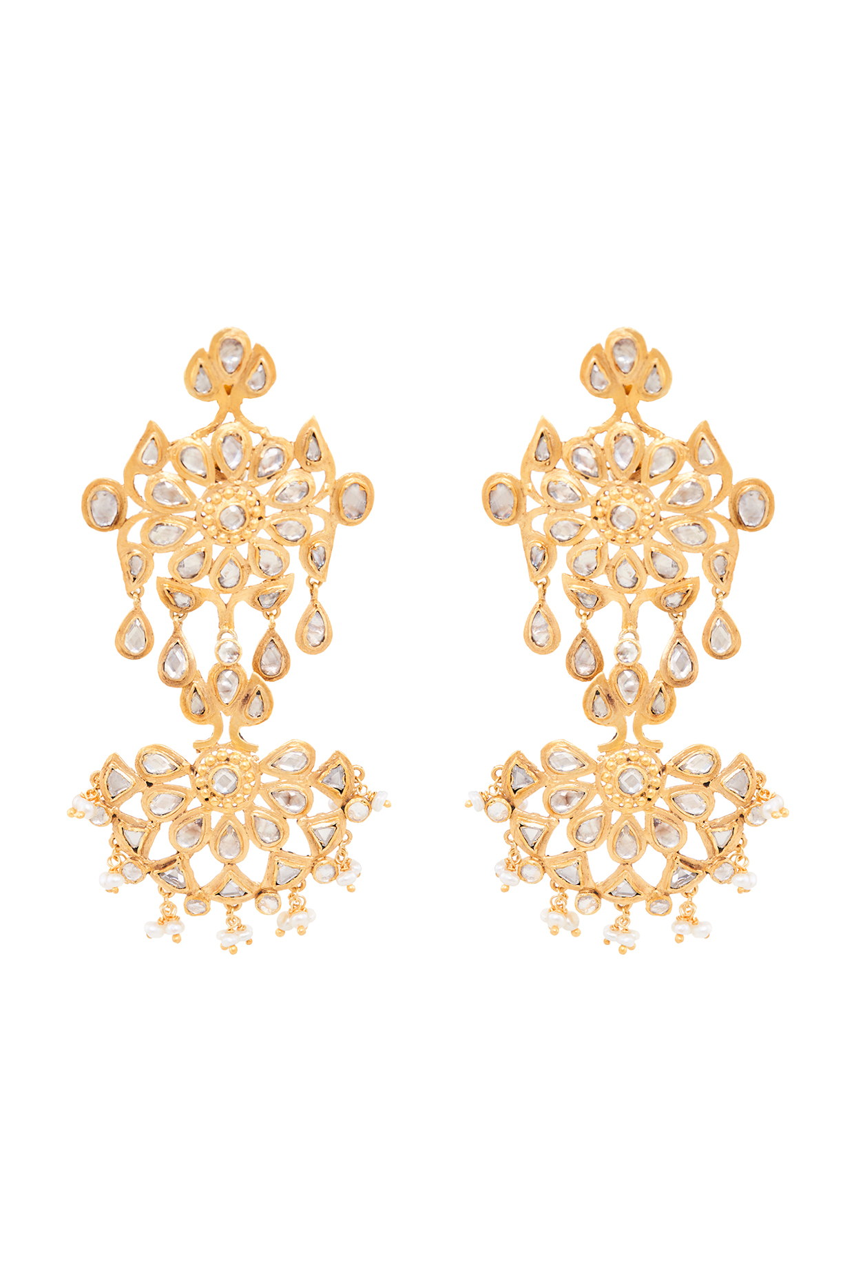 Gold Plated Floral Earrings by Anita Dongre Silver Jewellery