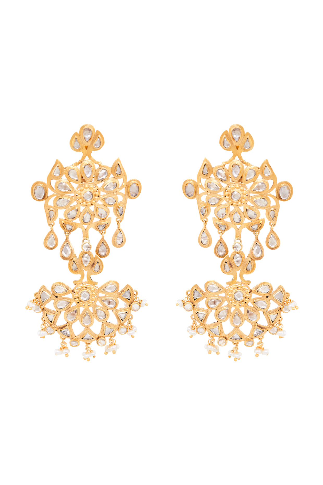 Gold Plated Floral Earrings by Anita Dongre Silver Jewellery