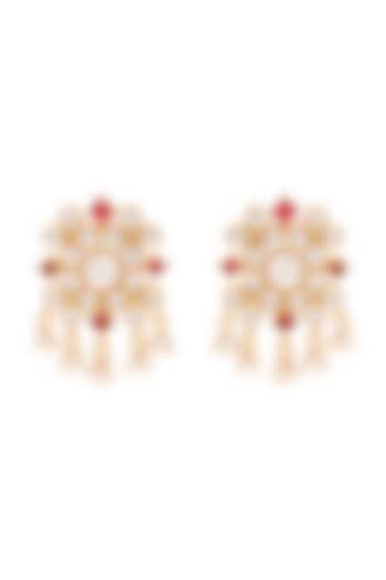 Gold Plated Pearl & Crystal Earrings by Anita Dongre Silver Jewellery