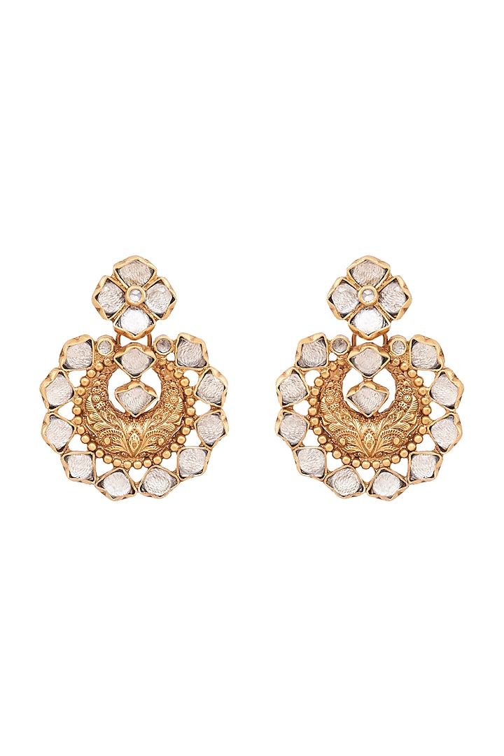 Gold Plated Crystal Rekha Earrings by Anita Dongre Silver Jewellery