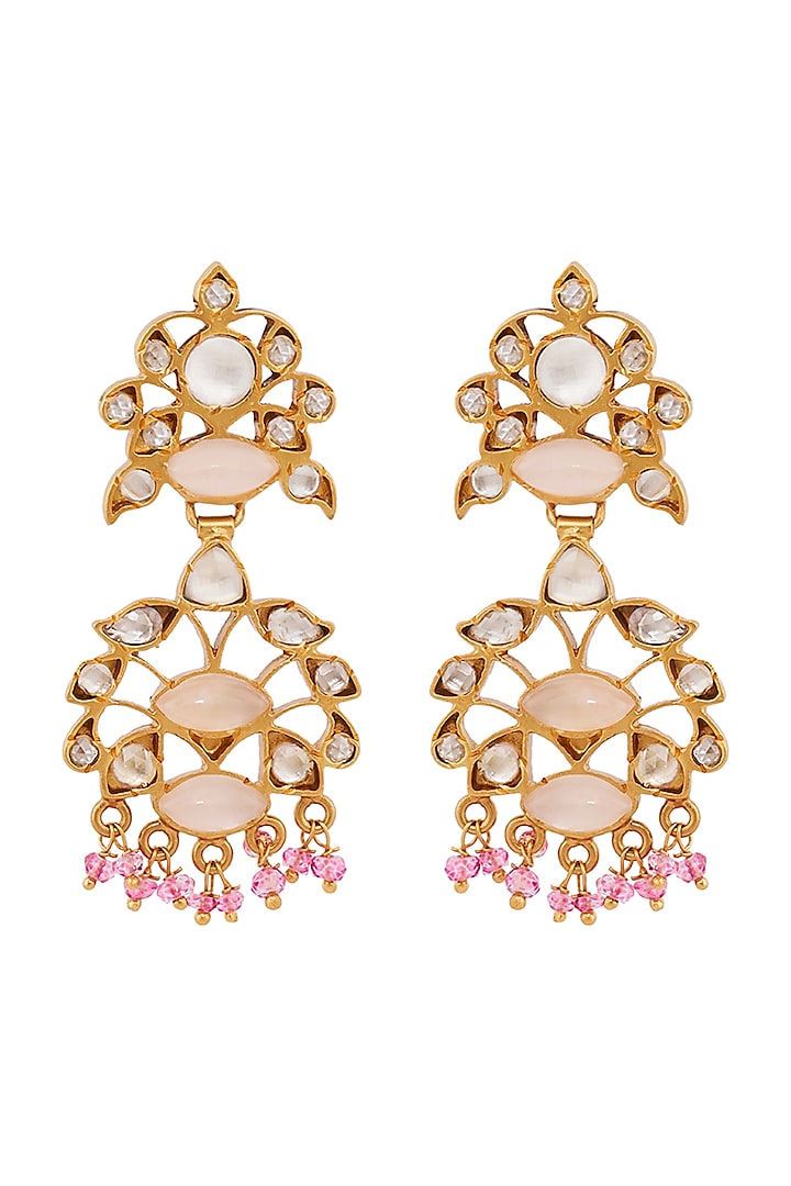 Gold Plated Ethnic Quartz Earrings by Anita Dongre Silver Jewellery